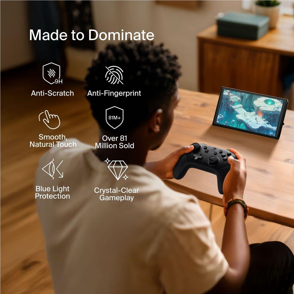 Belkin Gaming Tempered Glass Blue Light Filter Screen Protector for Nintendo Switch 2